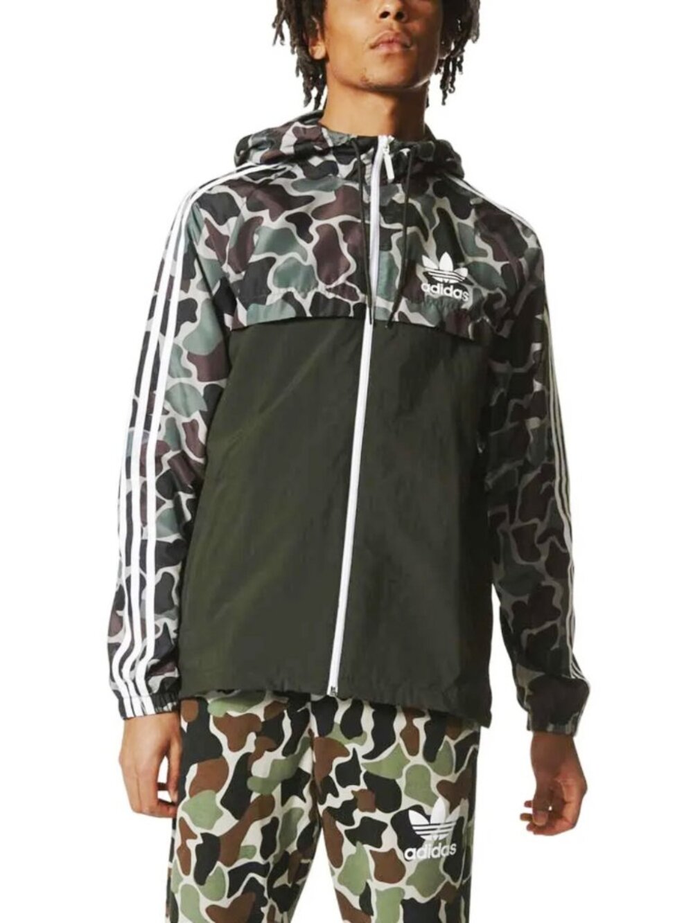 Adidas Originals Camo Windbreaker Anorak Jacket - Men's Medium